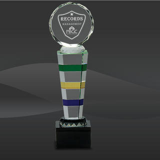 Color Stripe Crystal Award (J-CRY166M, J-CRY166L)