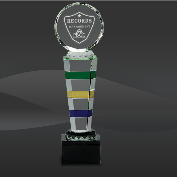 Color Stripe Crystal Award (J-CRY166M, J-CRY166L)
