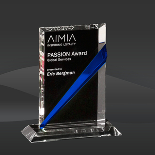 Blue Slanted Streak Crystal Award (CD-6834, CD-6835, CD-6836)