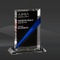 Blue Slanted Streak Crystal Award (CD-6834, CD-6835, CD-6836)