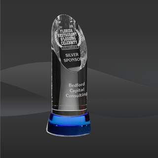 Blue Oval Peak Crystal Award (CD-6826, CD-6827, CD-6828)