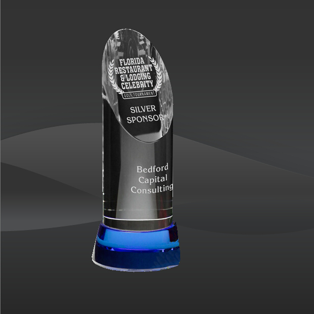 Blue Oval Peak Crystal Award (CD-6826, CD-6827, CD-6828)