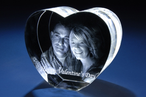 3D Glass Crystal Laser for Wedding Gift
