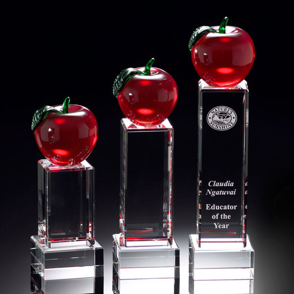 Educators Merit Deluxe Crystal Apple Award (#10521, #10522, #10523)