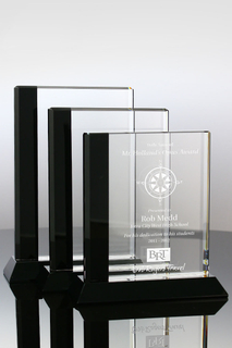 Teacher Appreciation Plaque Portfolio Crystal Book Award (5231--7", 8", 9")