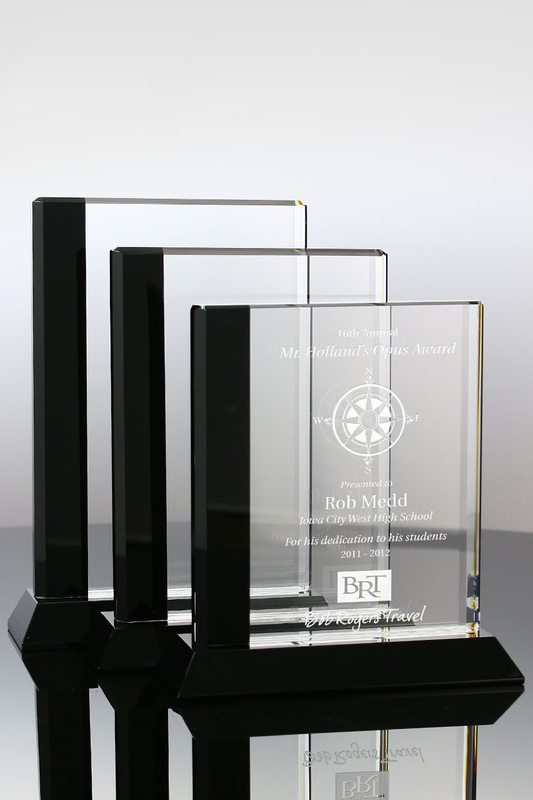 Teacher Appreciation Plaque Portfolio Crystal Book Award (5231--7", 8", 9")