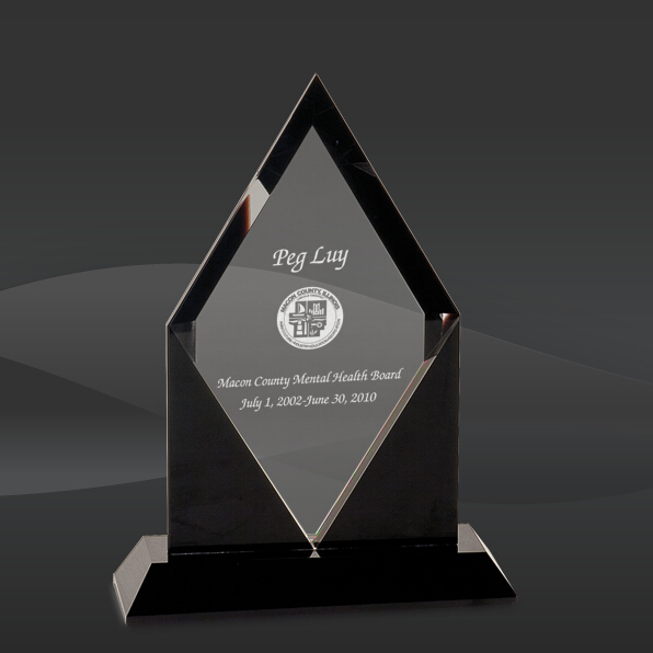 Diamond Peak Black Crystal Award (J-CRY6232M)