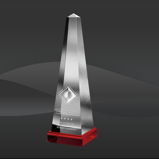 Red Obelisk Tower Crystal Award (JC-4000-861, JC-4001-861, JC-4002-861)