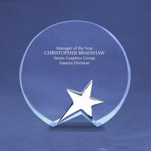 Round Silver Star Accent Trophy (#78212)