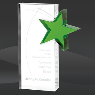 Green Shooting Star Crystal Award (MP-OPT9731)