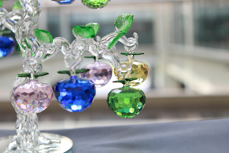 14 Inches Crystal Glass Apple Tree Home Decoration for Gift