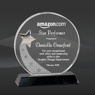 Round Crystal Star Award (J-CRY141, J-CRY142)