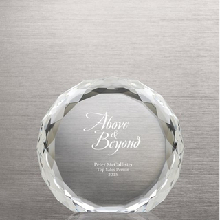 Luminous Circle Beveled Round Crystal Trophy (#72645)