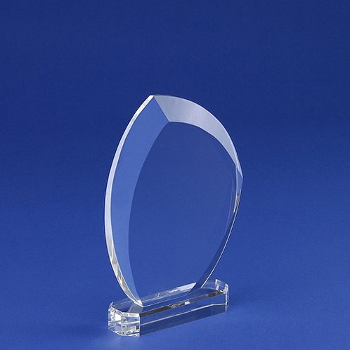 Slanted Oval Beveled Edge Crystal Trophy (#78011)
