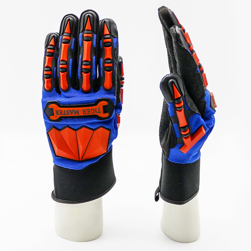 TPR impact resistant anti cut oil & gas industry mechanic gloves
