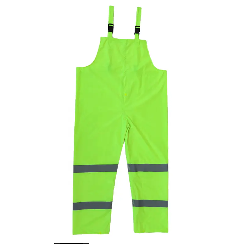 Oil Chemical Resistant 170T Polyester Pvc Coated Reflective Raincoat Waterproof