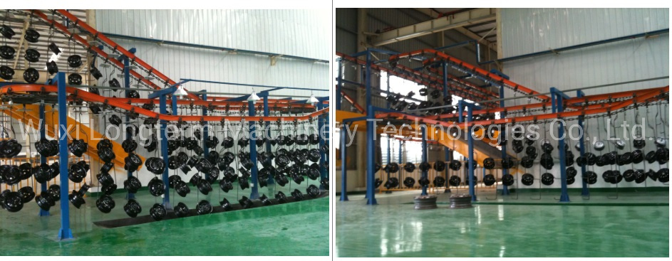 High Performance Car Wheel Trolley Conveyor Equipment Powder Coating Line, China Professional Powder Coating System for Car Wheel Hub#