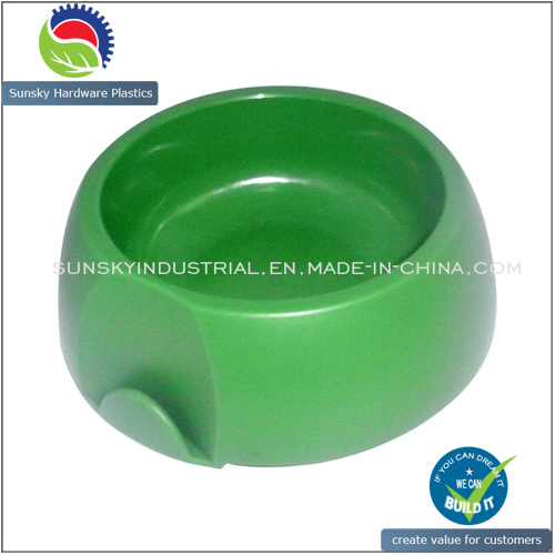 Green Color Plastic Pet Bowl for Feeding