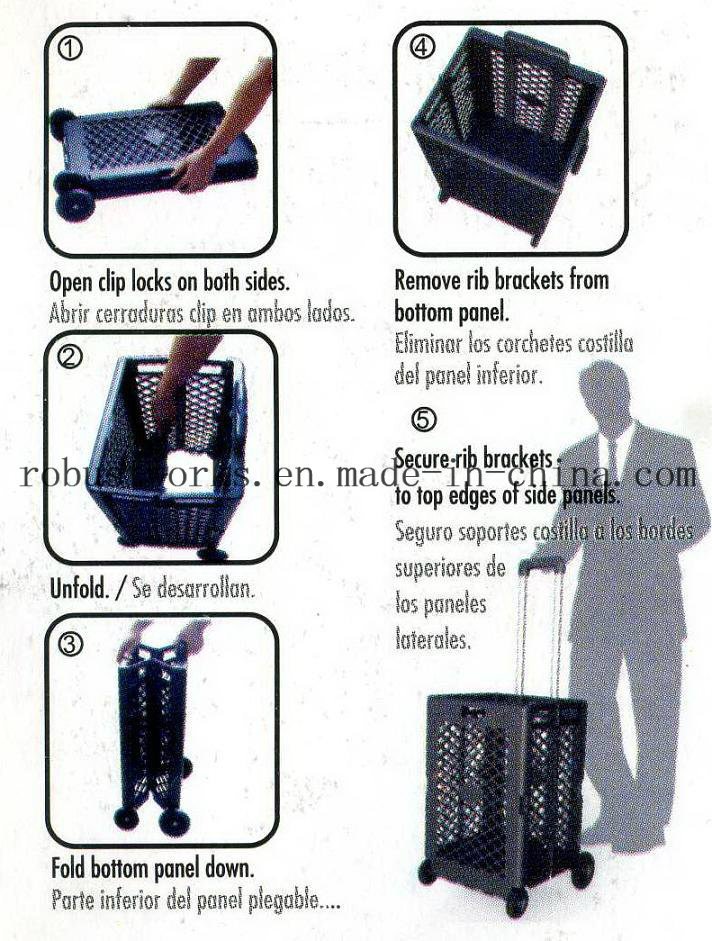Extra Capacity Plastic Foldable Shopping Cart (FC404KP)