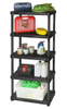 5 Tier Black Plastic Heavy Duty Shelving Racking Storage Unit (6030P-5T)