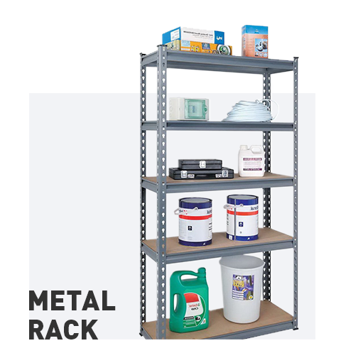 5 Tier Black Plastic Shelving