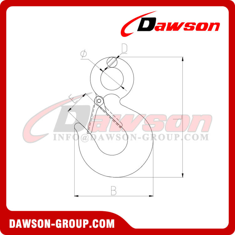 Gancho de ojo de acero al carbono forjado DS225 con pestillo - Dawson Group Ltd. - Fabricante, proveedor de China