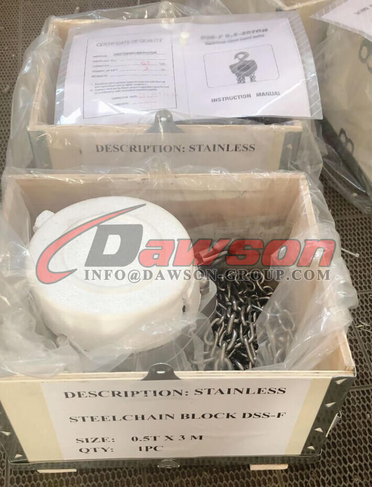 Bloque de cadena de acero inoxidable, Polipasto de cadena de acero inoxidable - Dawson Group Ltd. - Fabricante, f&aacute;brica de China
