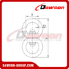 D1+D1 Doble Giratorio con Ojos Redondos, Gancho Giratorio de Aluminio con Doble Ojal