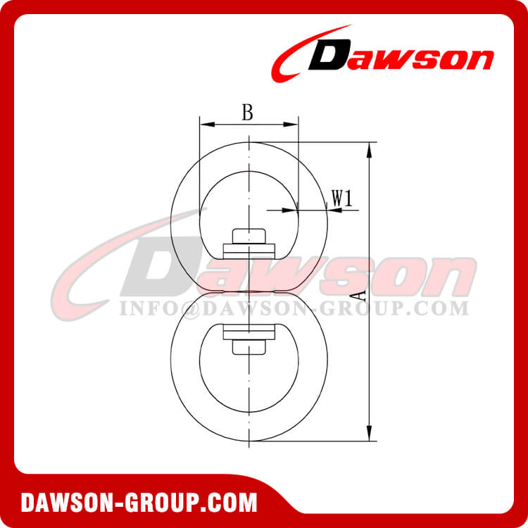 D1+D1 Doble Giratorio con Ojos Redondos, Gancho Giratorio de Aluminio con Doble Ojal