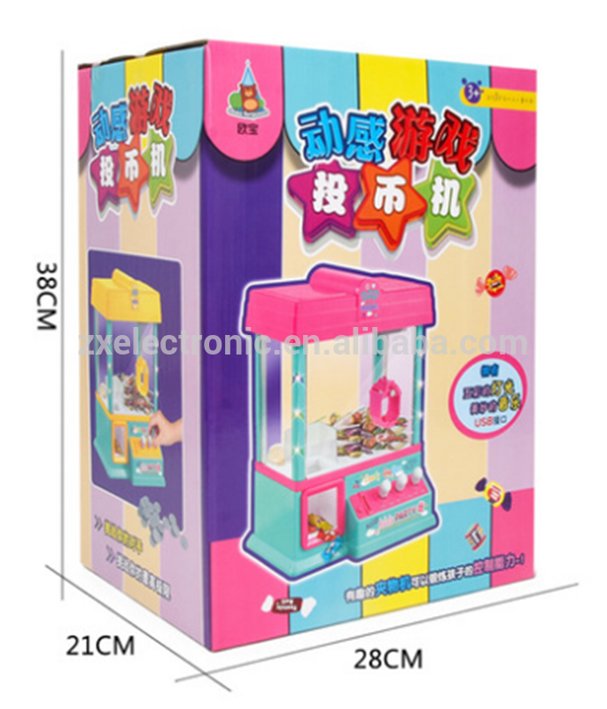 Mini toy grabbing machine crane claw machine with light and music for kids