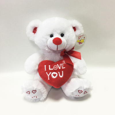 White Teddy Bear Plush for Promotion Valentines Soft Toys