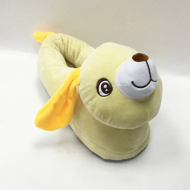 Cute Dog Shaped Plush Kids Animal Slippers