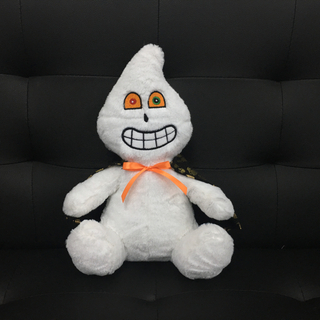 White Ghost Plush Toys for Halloween Gifts with Funny Emoji