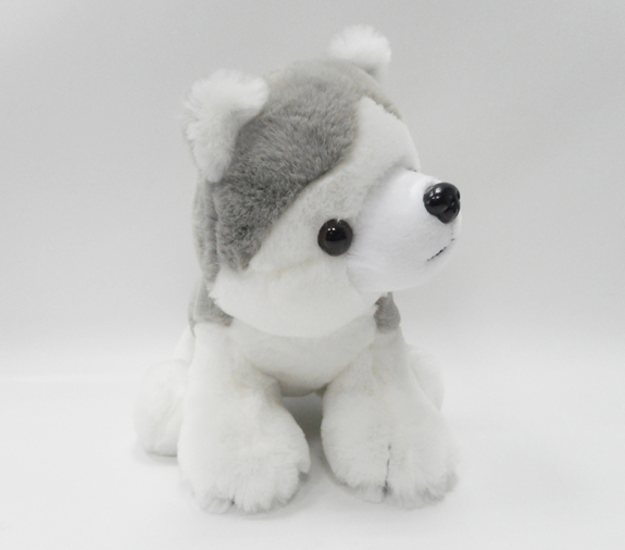 Custom Stuffed Puppy Animal Plush Toys Grey Husky Dog