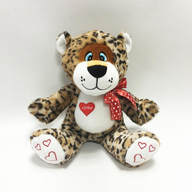 Soft Valentine Plush Stuffed Leopard Gift Toy