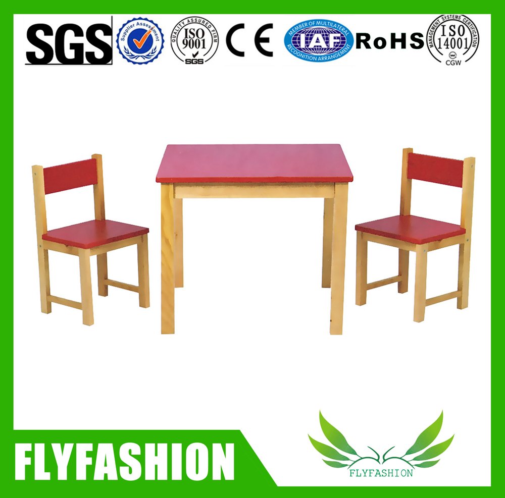 Popular Wooden Children Table with Four Chairs (SF-44C)