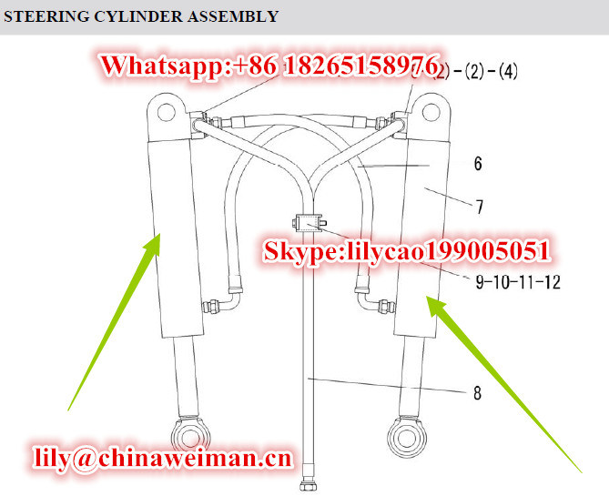 Sdlg LG936L LG938 Wheel Loader Spare Parts Steering Cylinder Hsgl-8045327-594 4120001004