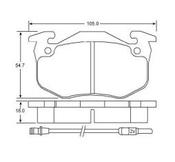 Brake pad for PEUGOET