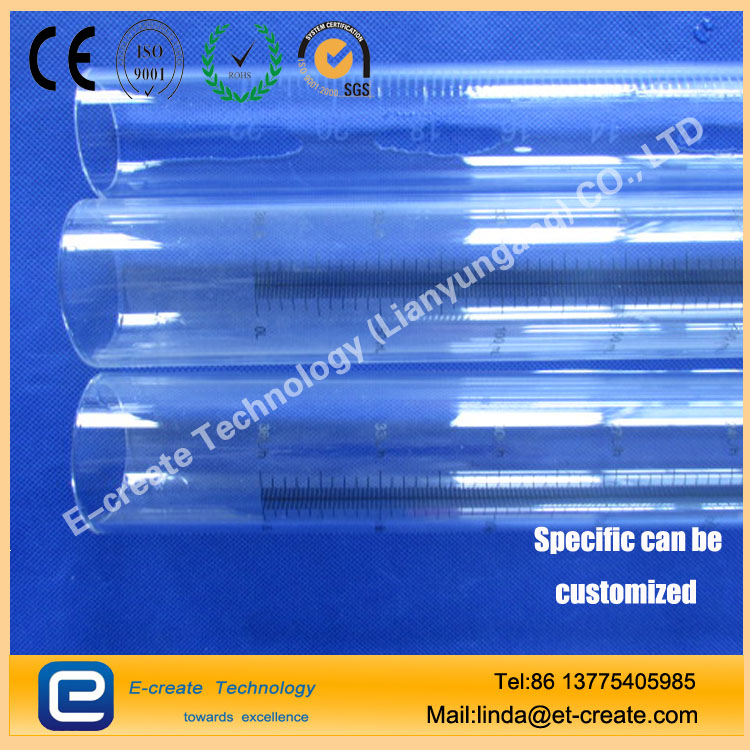 Transparent quartz tube, silk screen quartz tube, quartz tube scale, sand blasting quartz tube