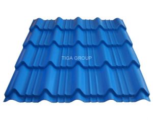Tuile de toit galvanis&eacute;e enduite d'une premi&egrave;re couche de peinture par toiture facile en m&eacute;tal de plaque en acier d'installation