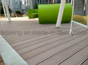 Suelo al aire libre pl&aacute;stico respetuoso del medio ambiente del Decking del compuesto WPC de madera s&oacute;lida