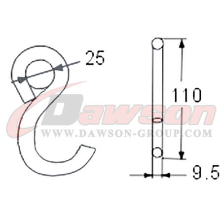 DSWHS007 プラスチック コーティングを施した S フックの図面 - Dawson Group Ltd. - 中国メーカー、サプライヤー、工場
