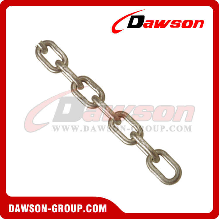 Обычная цепь со средними звеньями из мягкой стали диаметром 3,2–25,4 мм.