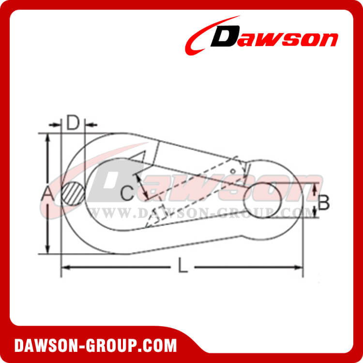 ハトメ付きスナップフック、亜鉛メッキ - DAWSON GROUP LTD.- 中国のメーカー、サプライヤー、工場