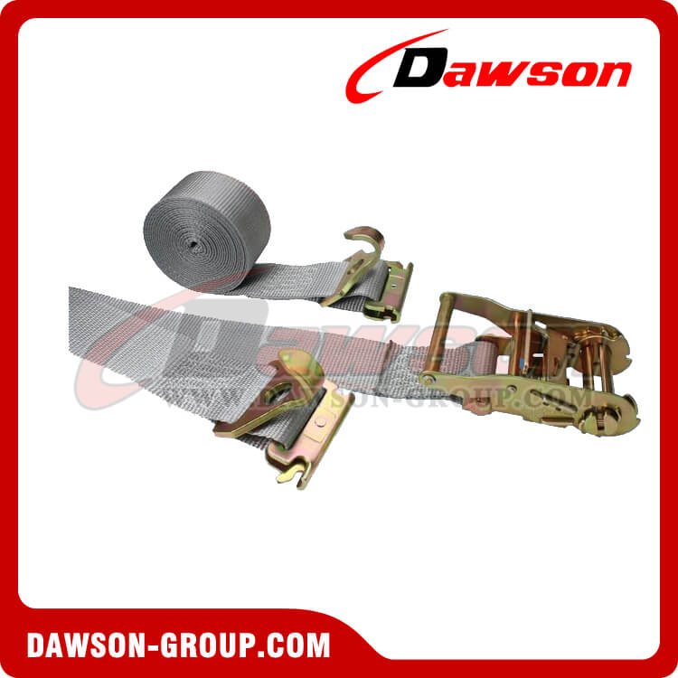 2 '' x 16 '' グレー ラチェット ストラップ、2 '' F トラック フック スプリング E フィッティング付き - Dawson Group - 中国メーカー サプライヤー
