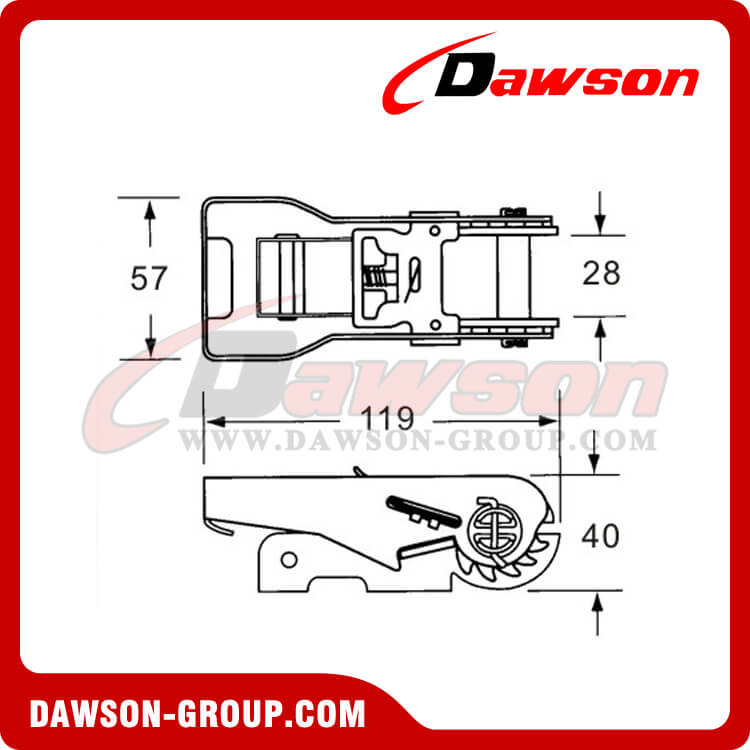 Fivela de catraca de a&ccedil;o inoxid&aacute;vel DSRB25152SS - Fornecedor de fabricante na China
