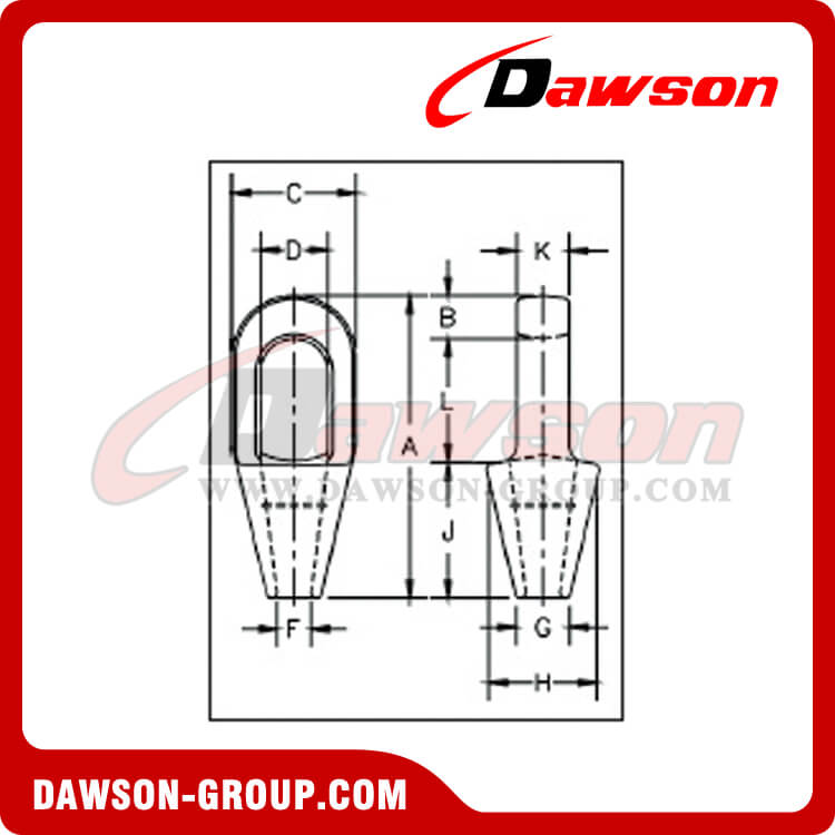 高張力鋼鋳造ワイヤー ロープ用クローズド スペルター ソケット - Dawson Group Ltd. - 中国メーカー、サプライヤー、工場