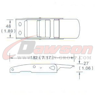 DG-OB004 2 ''オーバーセンター バックル、50MM オーバーセンター バックル、800kgs の図面 - 中国ドーソン サプライヤー