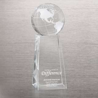 Globe Tower Crystal Trophy