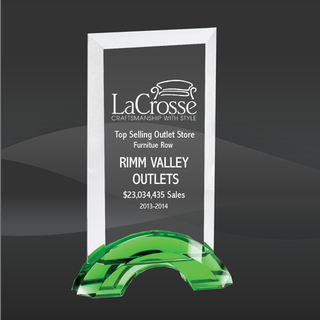 Green Arch Crystal Award (D-CRY448, D-CRY449, D-CRY450)